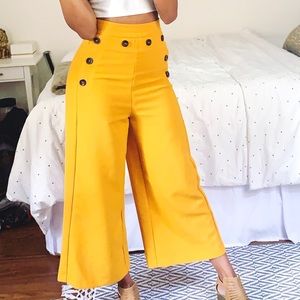Yellow high waisted pants